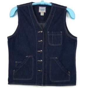 St.‎ Johns Bay Denim Jean Jacket Vest V-Neck L Large